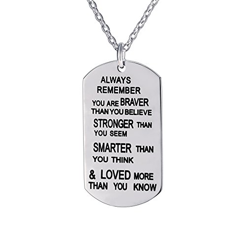 inspirational quote dog tag necklace.