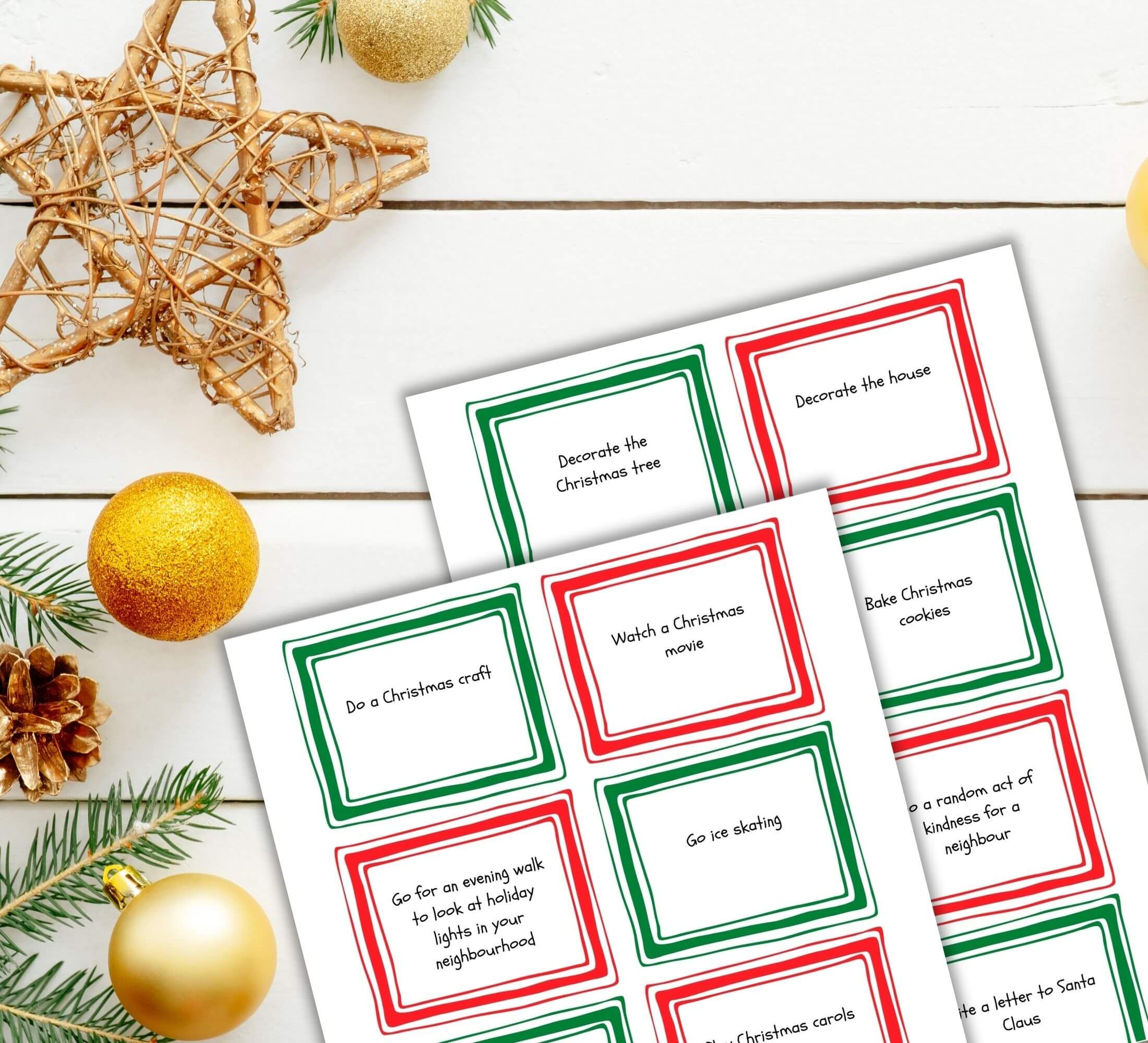 advent calendar activity cards