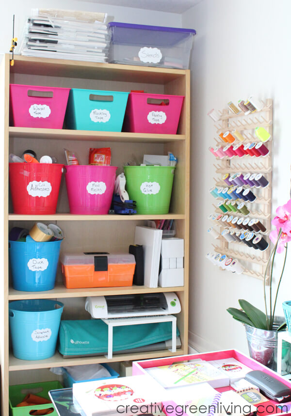 colourful tub storage