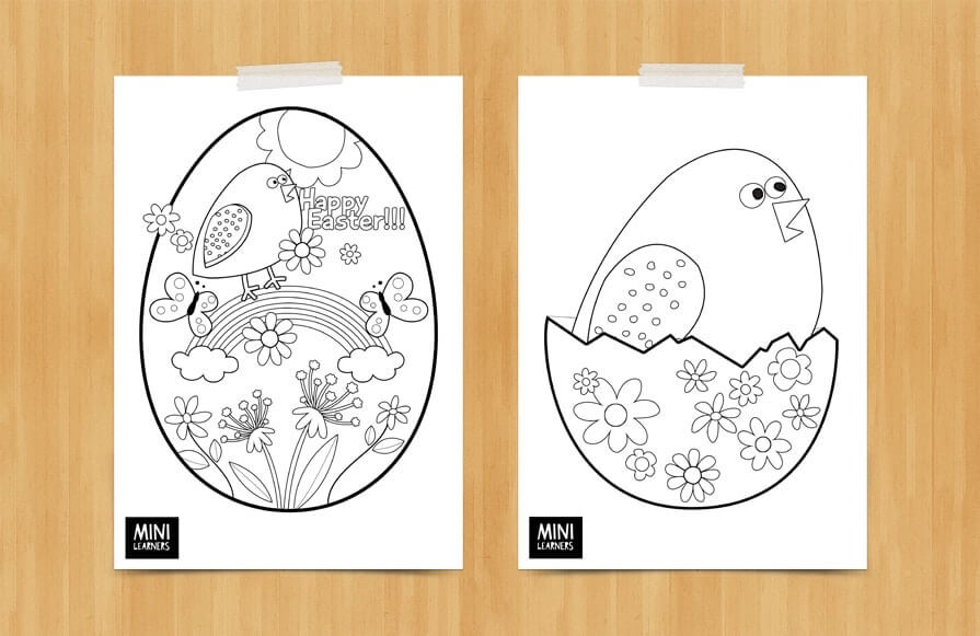 Easter egg colouring sheets