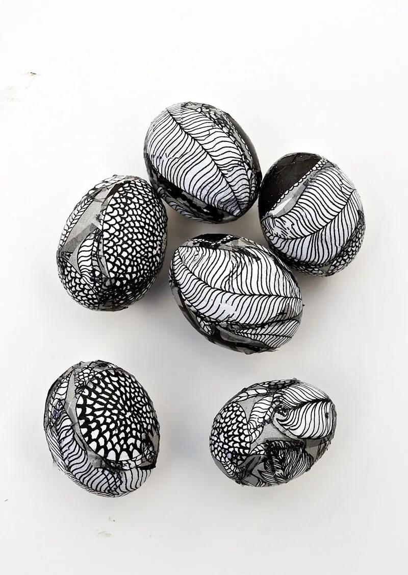 marimekko decorated easter eggs