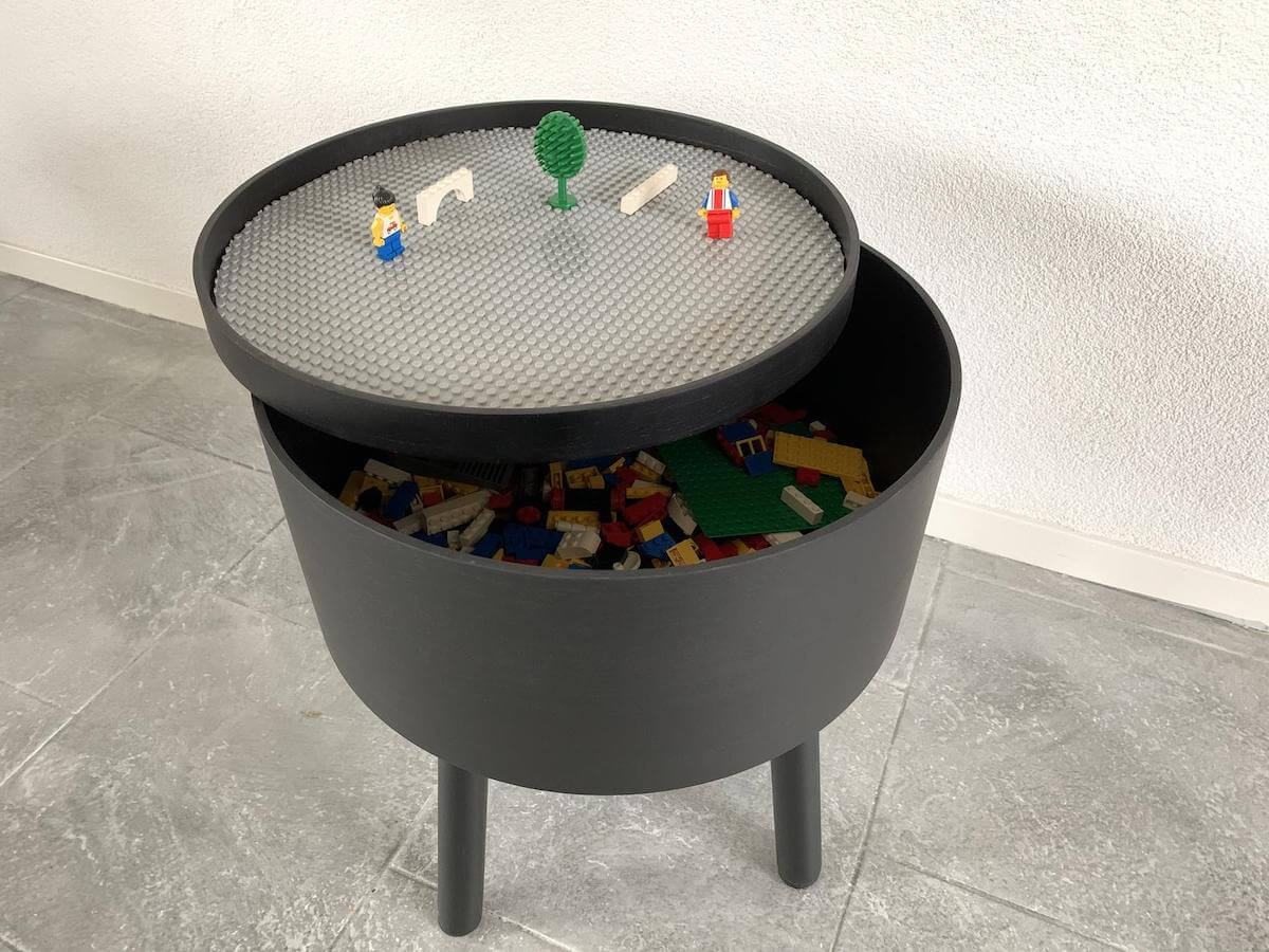 round lego table with storage