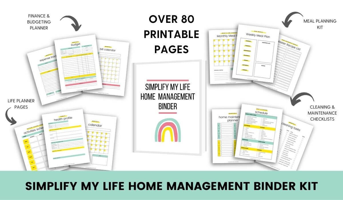 simplify my life home management binder kit