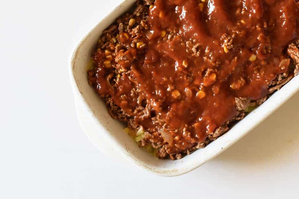 Add mince to casserole dish