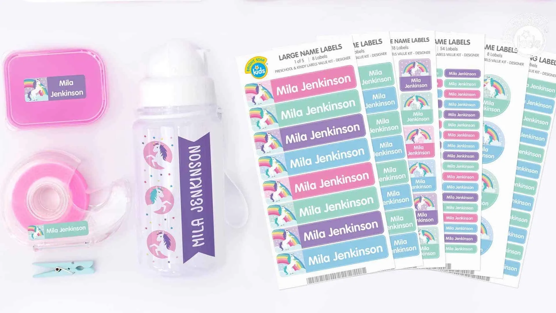 Bright star kids school labels