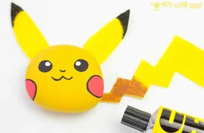 pikachu rock painting