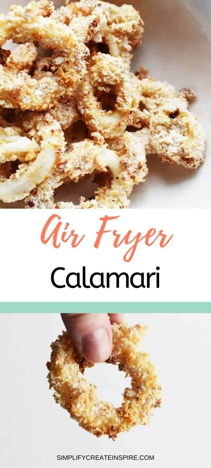 Air fried calamari rings with salt and pepper