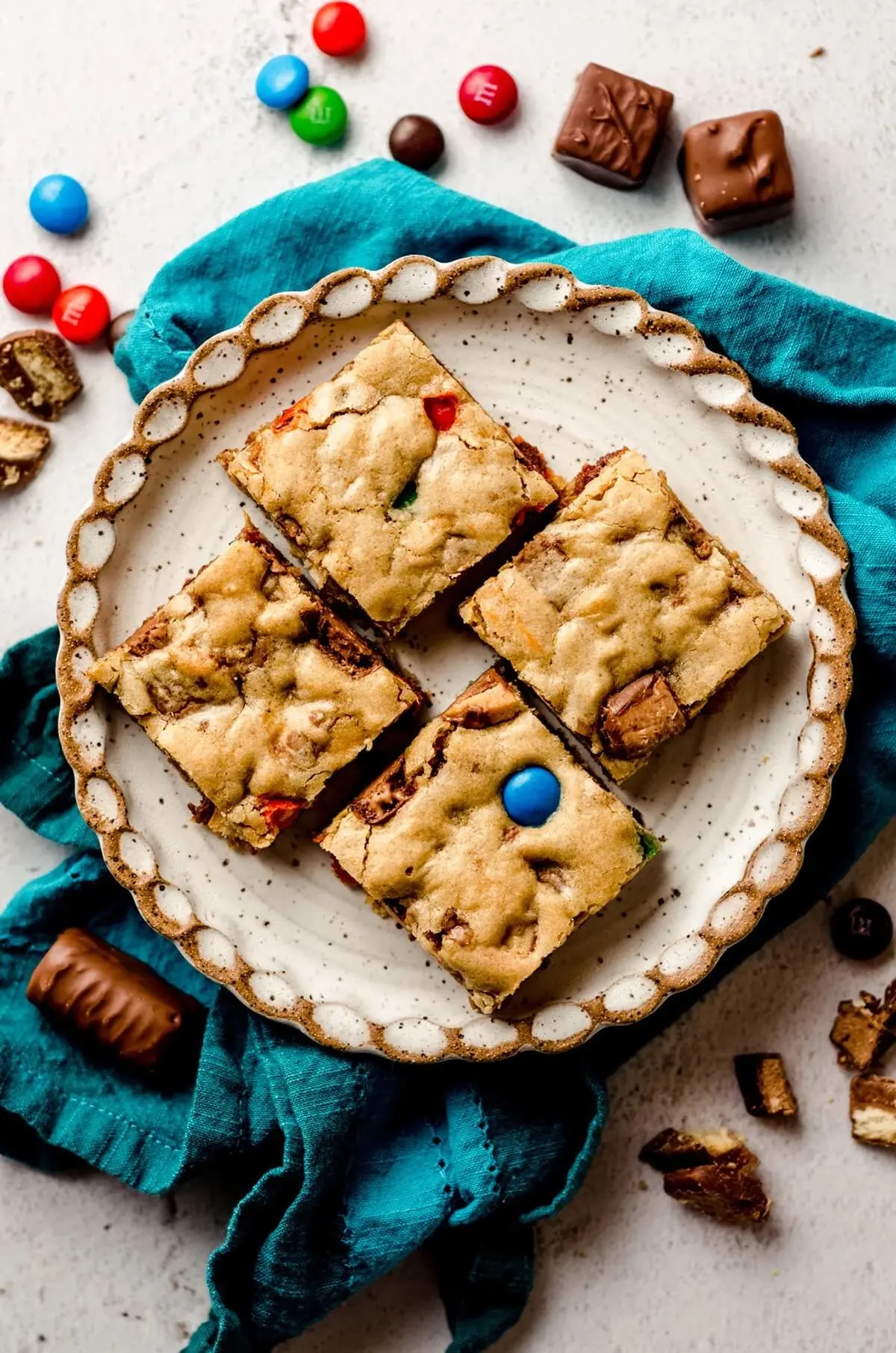 leftover candy blondies