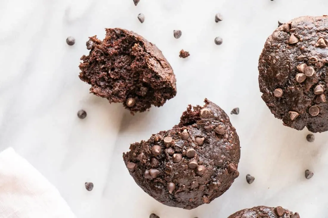 Chocolate zucchini muffins