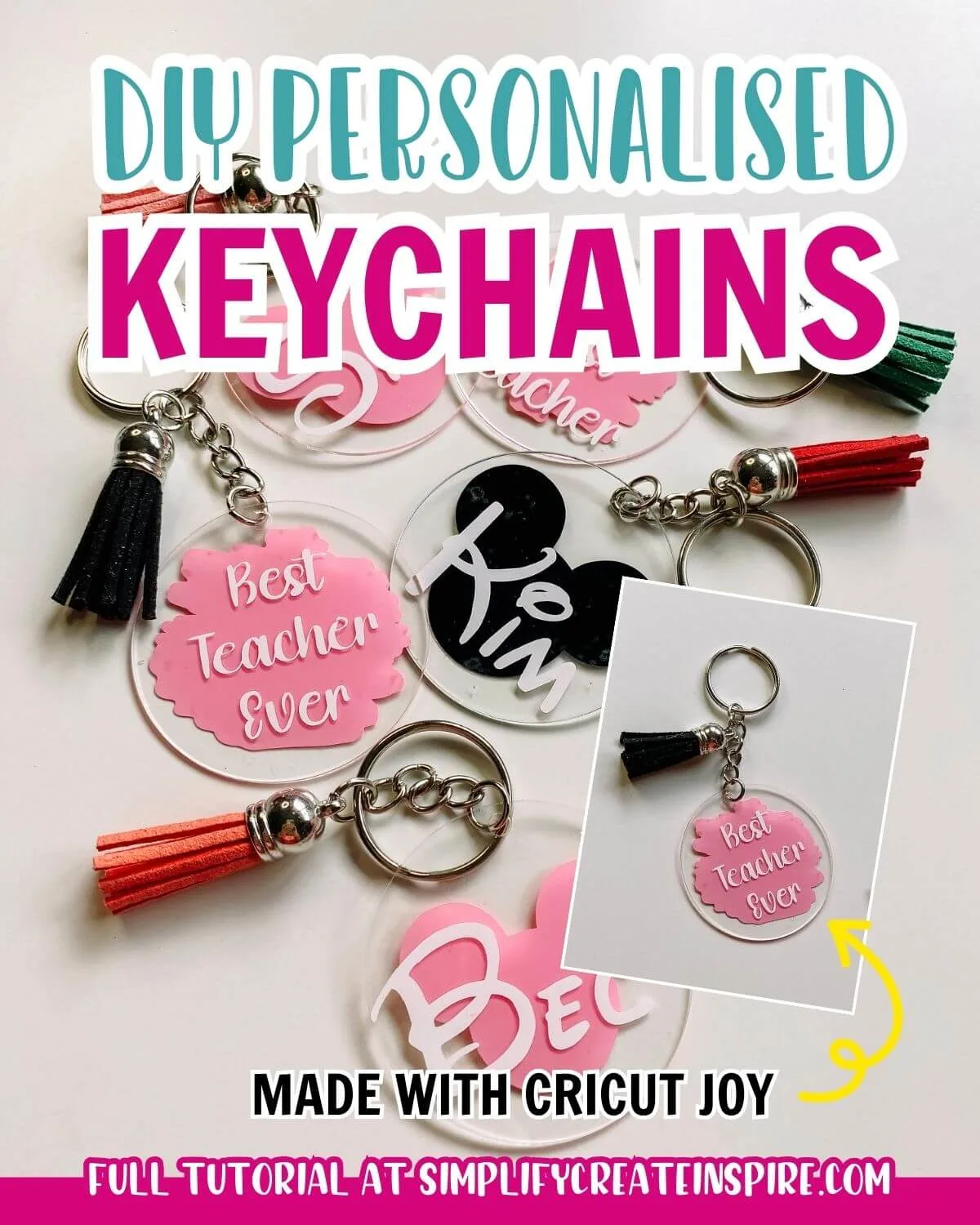 DIY Acrylic keychains with cricut.