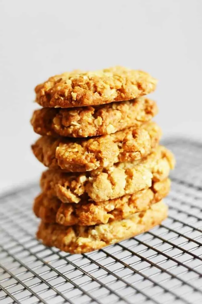 STacked anzac biscuits