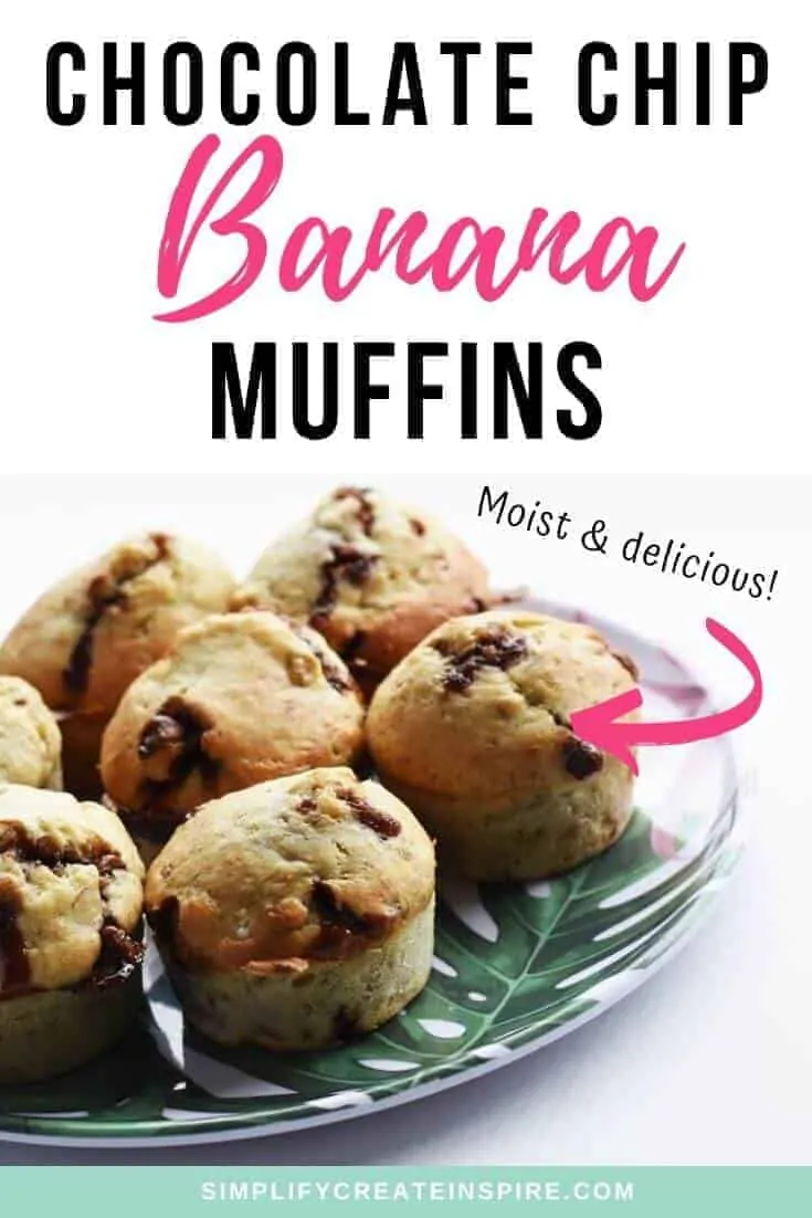 Banana muffins with chocolate chips