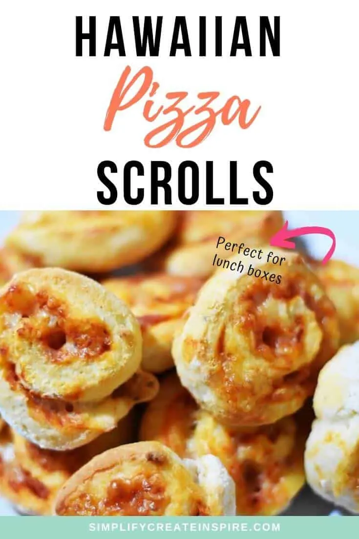 Hawaiian pizza scrolls