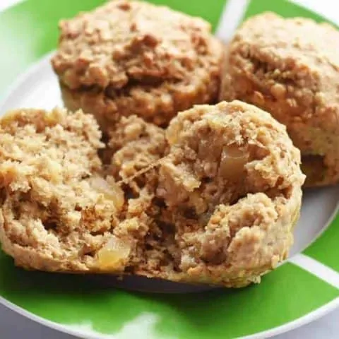 oat banana applesauce muffins